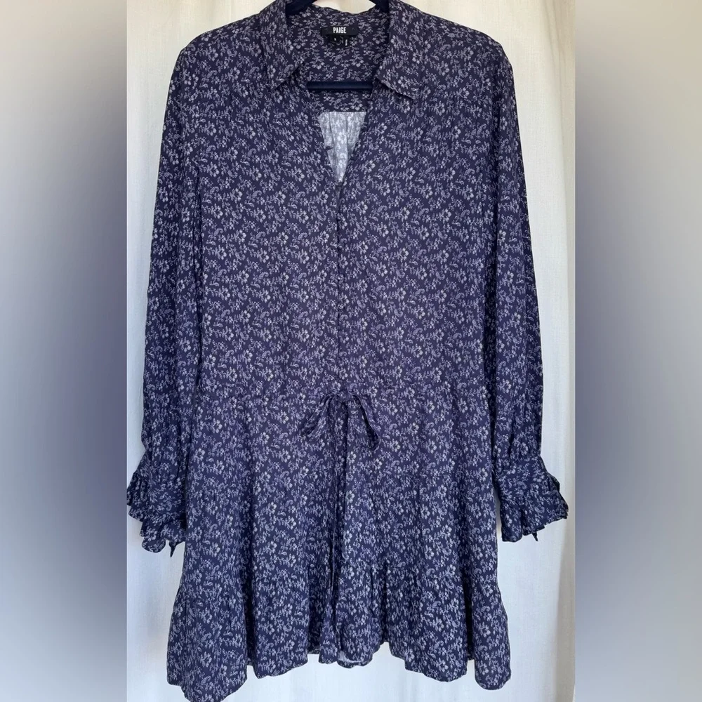 Paige Denisa Floral drop waist dress in Parisan Night Papyrus Meadow 
Size S - Picture 4 of 10